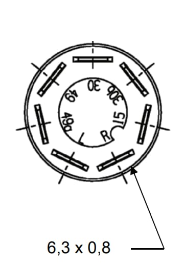 Interrupteur poussoir, Stop, rond, rouge vue 3