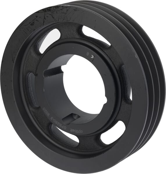 Poulie pour courroie trapézoïdale 3 rainures B ou SPB diamètre 257 mm pour douille taperlock 3020 Kramp — réf. 250B3TL