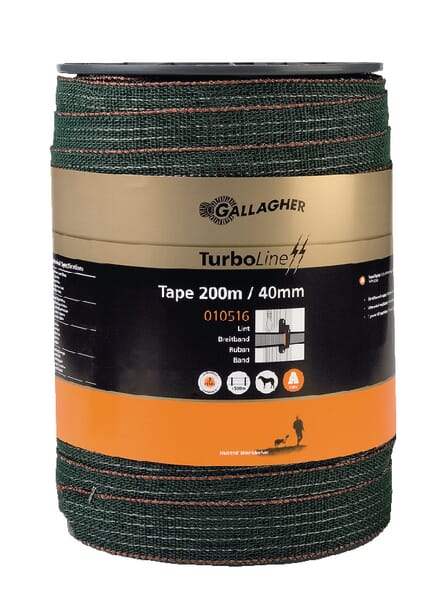 Ruban Turbo. 40mm 200m vert — réf. 010516GAL