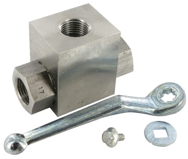 Vanne à boisseau sphérique à trois voies, alésage en L 3/8" BSP SS vue 2