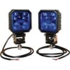 Work light LED 2x set, 9W, 1000lm, square, 10/30V, blue, 90x39x133mm, 4 LED's, Kramp