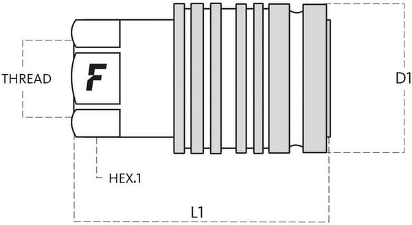 Coupleur femelle 1/2 BSP vue 2