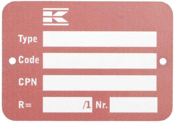 Plaque d'identification KV/SOM Planétaire · réf. PD9TP