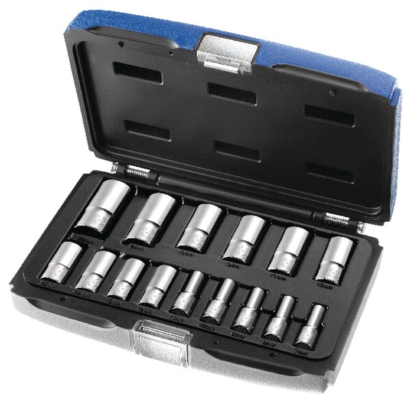 Compo. douilles 3/8" - 15 pcs · réf. E031804