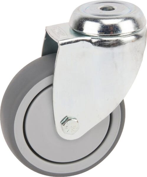 Roue pivotante, roue en polyuréthane : Ø50x19mm, Trou de vis simple, Load: 40kg, Tente — réf. 2470PJP050P3011