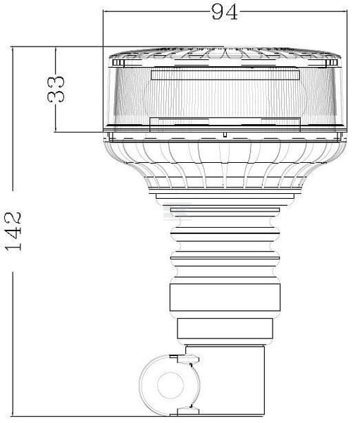 Dimensiones Baliza Led para tractores y remolques