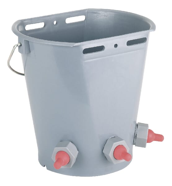 Vědro do napájení jehňat, s 3 dudlíky