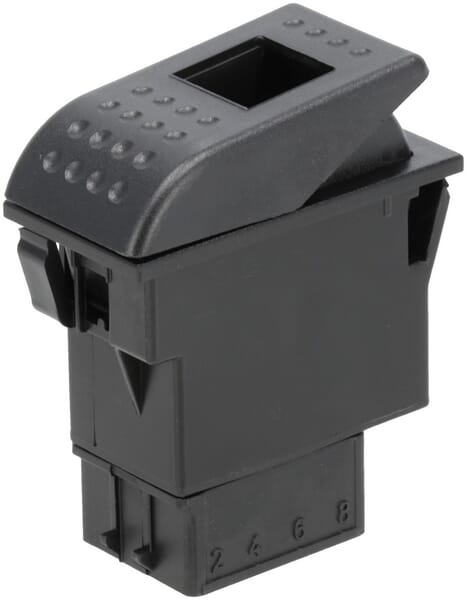 Interrupteur à bascule, (I)-0-II, 8 pôles, éclairage de fonction, avec ampoule — réf. SW10029KR