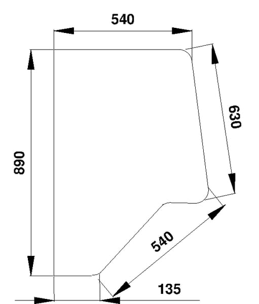 Vitre de porte partie arrière — réf. D7014