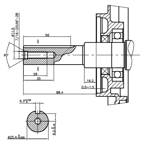 Loncin G270 1-cyl 8 hk 25,4x88 mm - Vaaka-Akseli Moottorit - G270FC - 6
