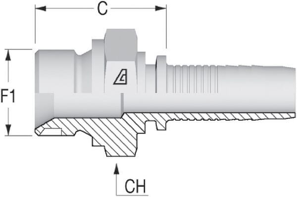 Embout M NS-DN32-1.1/4"BSP vue 2