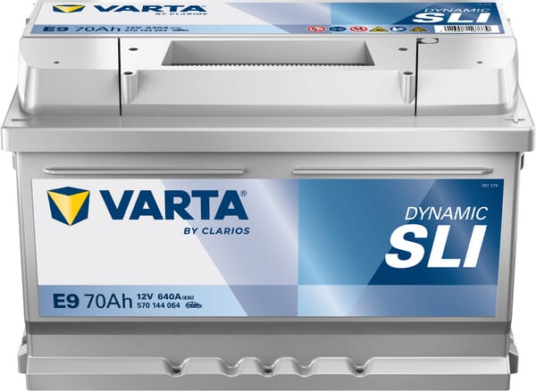 Batterie 12 V 70 Ah 640 A E9 VARTA Dynamic SLI — réf. 570144064