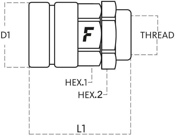 Coupleur femelle 1" BSP vue 2