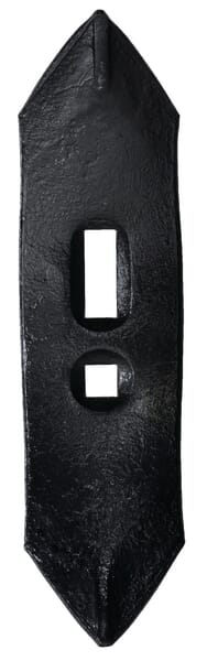 Pointe de cultivateur 265x65x8mm, réversible, courbée, 2 trous — réf. CP035KR