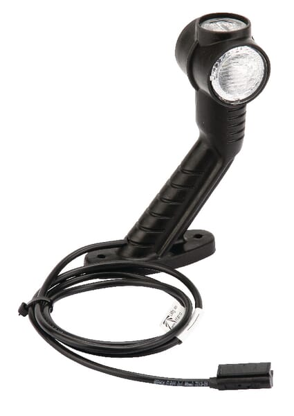 Feu de gabarit droit LED, rond, 24V, rouge/blanc/orange, boulon sur fiche DC, Aspöck — réf. 313304057