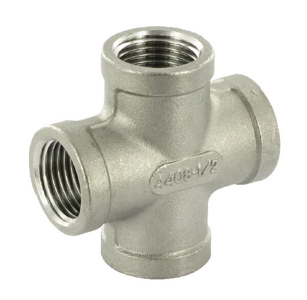 Tvarovka č.180 - Křížové šroubení - 4x Vnitřní závit - Nerezová ocel 316