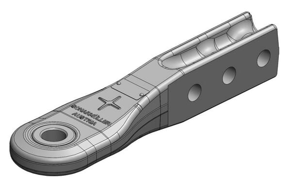 Oeillet d'attelage Cat. 2 diamètre 33mm H-Schaft 80x60 3 trous diamètre 25mm · réf. 006511500A01