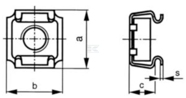 Écrou cage M6 1,7-2,7 zinqué vue 2