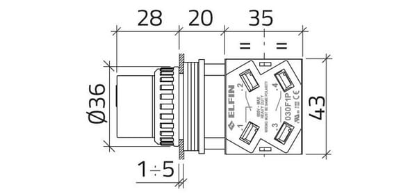 Commutateur rotatif,3 position vue 3