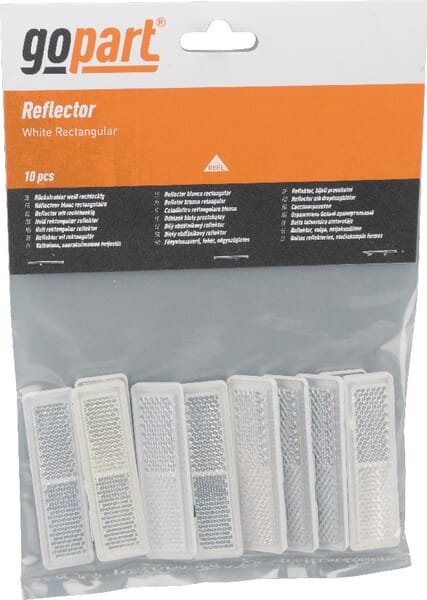 Catadioptre rectangle blanc 69x20mm — réf. LA75007