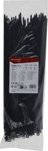 Collier de serrage 4,8 x 300 mm, noir, 100 pièces — réf. TR0148300BLA