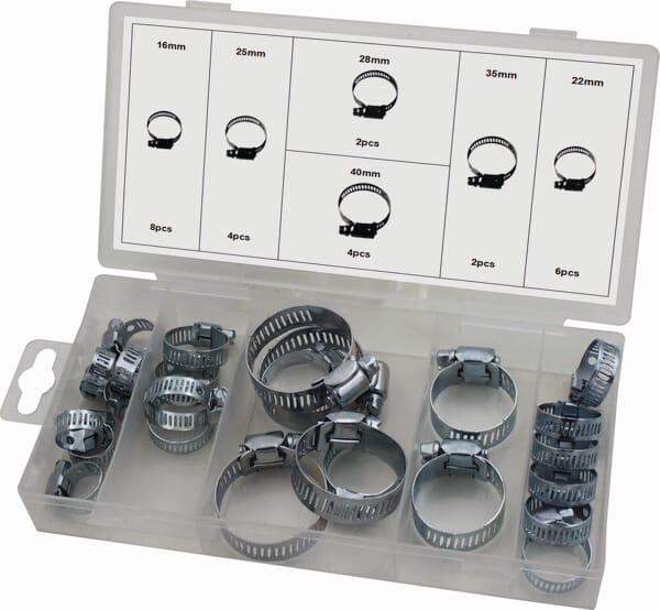 Assortiment de 26 colliers de serrage à vis sans fin — réf. 12912STI