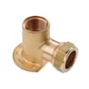 Brass wallplate with elbow - female thread x compression end