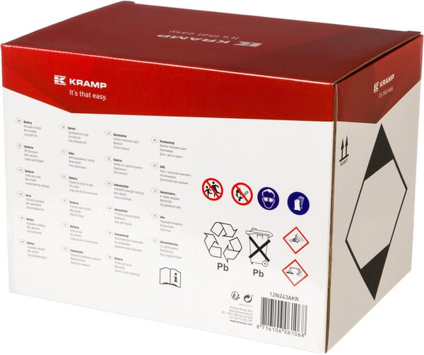 Batterie 12V 24Ah 200A avec pack d'acide Kramp vue 4