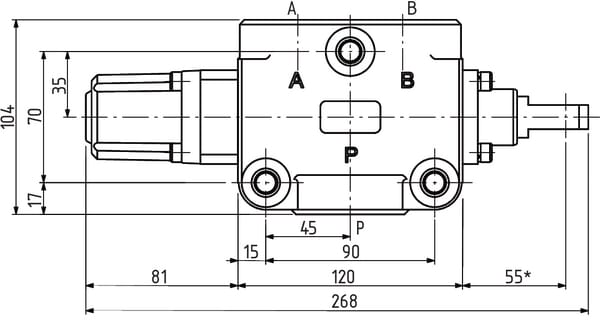 Distribut. 3 voies DF25/3A-12L vue 3