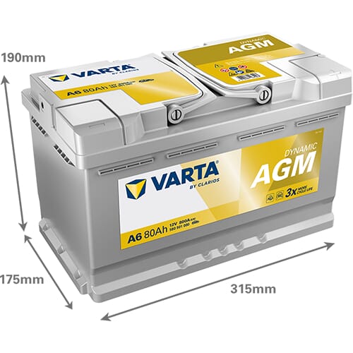 Startbatteri Varta 12V 80Ah 800A - Bilbatterier och Fordonsbatterier - 580901080 - 5