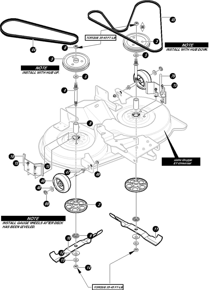 Řezný nástroj - kryt sečení pro Murray typ 40371X50A