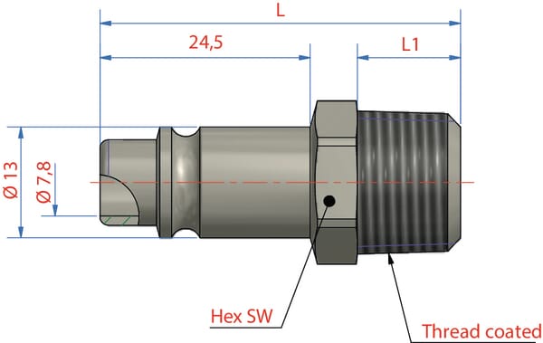 Racc. rap. filet mâle BSP 1/4" vue 2