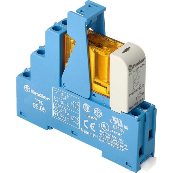 Interface relais Mod. borne à vis 2CO 8A/230V AC/Agni/LED/varistance · réf. 485282300060