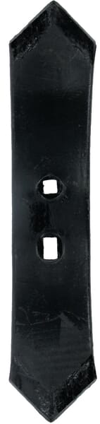 Pointe de cultivateur 340x75x11mm, réversible trempée, courbée, 2 trous — réf. CP755KR