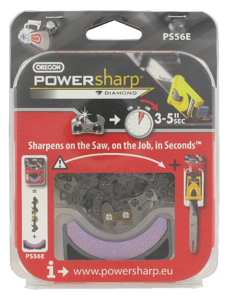 Chaîne de tronçonneuse 3/8" 1,3mm 56 DL demi-ciseau Powersharp Boite Oregon · réf. PS56E
