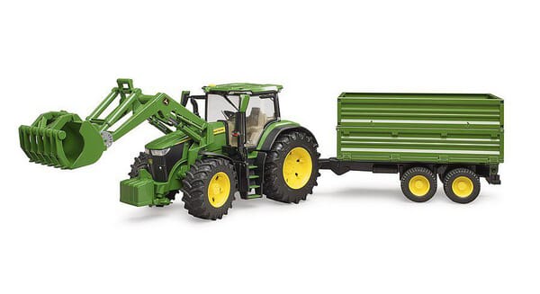 John Deere 7R 350 avec chargeur frontal et remorque — réf. U03155