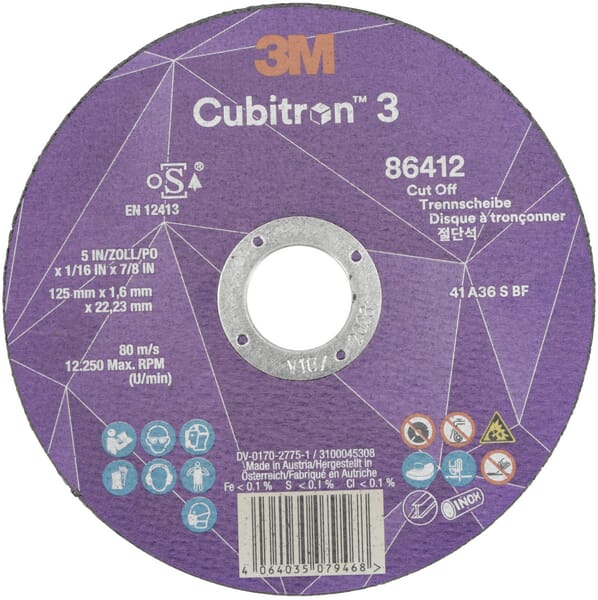 Disque à tronçonner Cubitron 3 125x1,6mm — réf. 86412