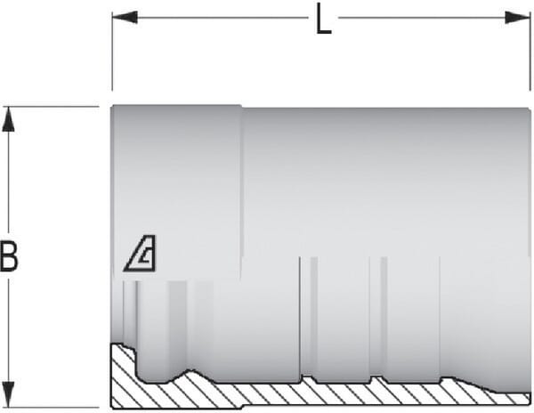 Jupe à sertir Ø62x88,1mm DN32 acier / zingué / blanc passivé Alfagomma vue 2