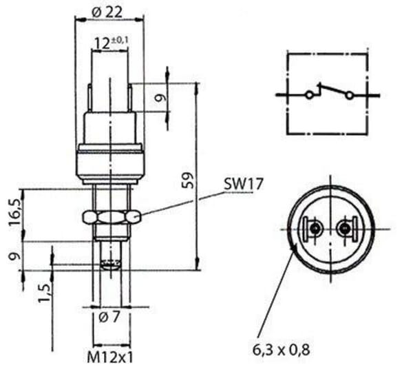 Interrupteur feux stop Case - IH vue 2
