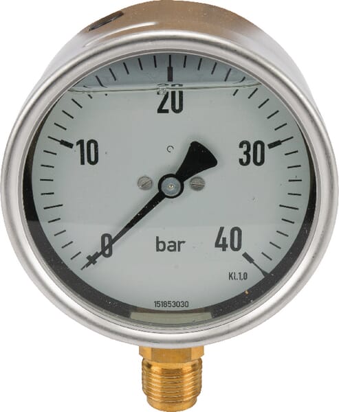 Manomètre Ø 100 0-40 bar ½" — réf. MA10040L08SSGF