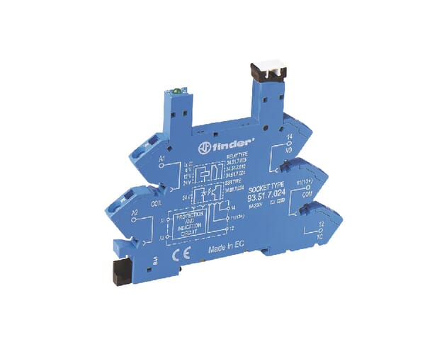 Socle relais, fixation ressort — réf. 93510024