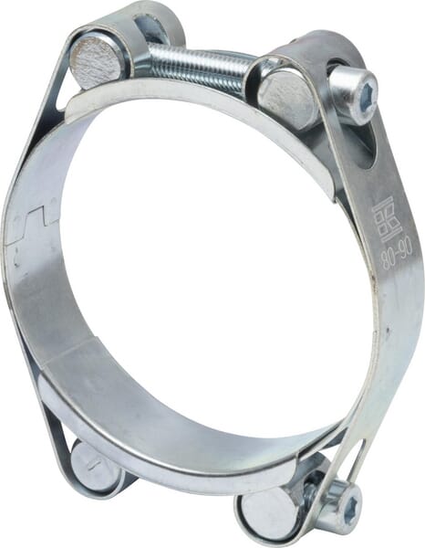 Hadicová spona dvojitá, 80–90 mm, dvojitý šroub, DIN912, pozinkovaná, Kramp