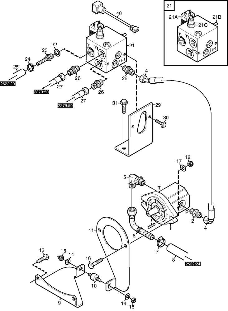 Hydraulická hnací jednotka Stiga Titan 26H 13-7434-22 / 13-7435-22 / 13-7437-22