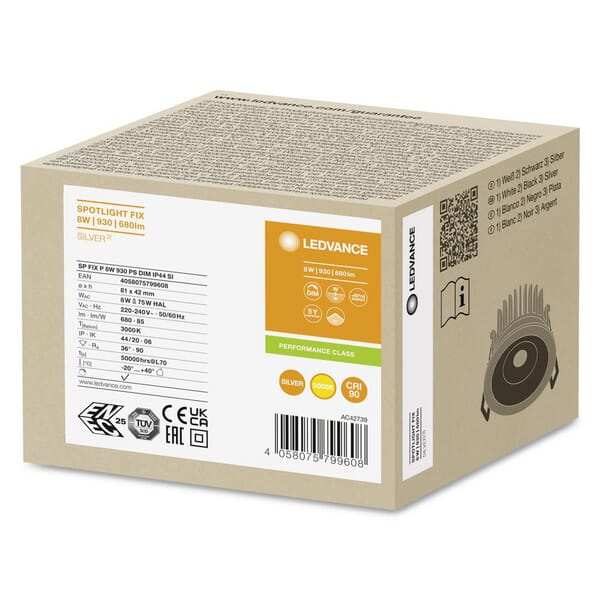 Luminaire LED Spot 8W 830 · réf. SPF8940PSD44SI