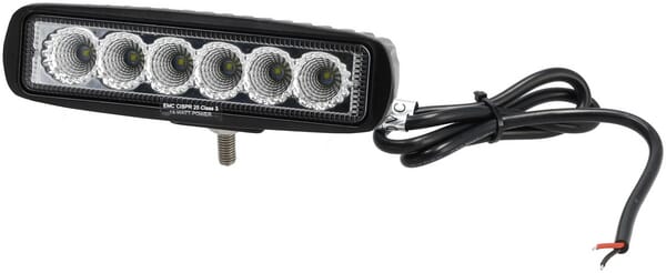 Phare de travail LED, 18W, 1620lm, rectangulaire, blanche, 160x60x70mm, projecteur, Kramp — réf. LA10902