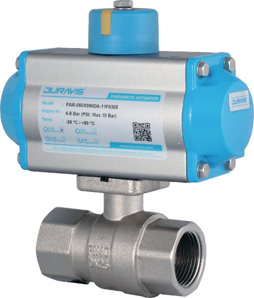 Tlakem řízené kulové kohouty - dvojčinné válce