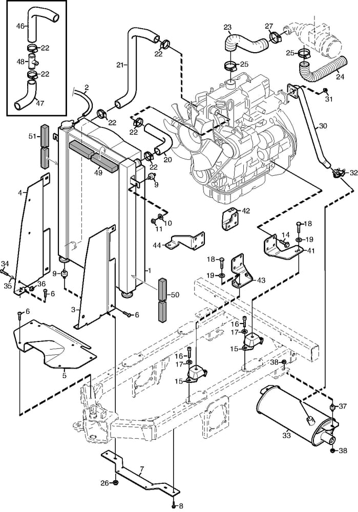 Motor a chladicí systém Stiga Titan 32H 13-7440-22 / 13-7441-22 / 13-7442-13
