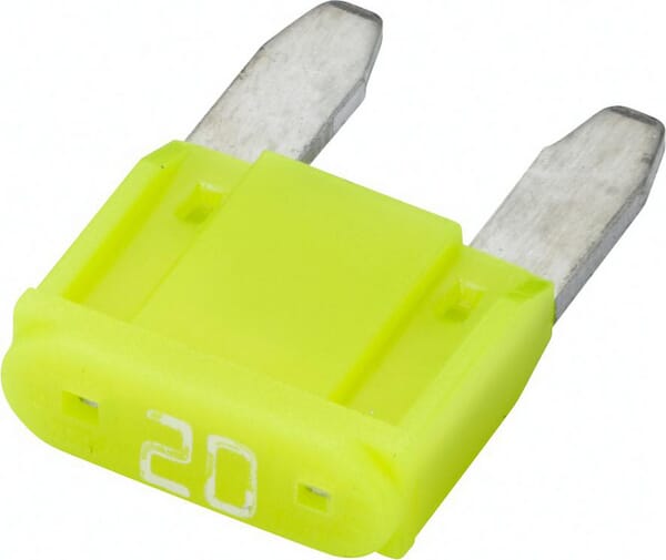 Fusible lame mini 32V 20A longueur 16,3mm jaune pack 10x Hella · réf. 8JS728596232