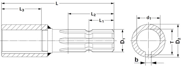 Réducteur Ø40+clavette 1,3/8-6 vue 6