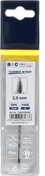Vrták 2,0 mm HSS-DIN 338-G TURBO STEP